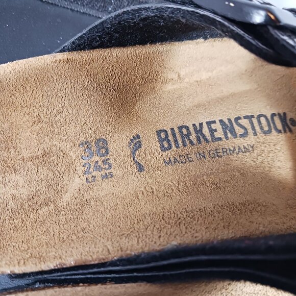 Birkenstock Arizona Birko-Flor Metallic Stones Black sandals US size 7 - Picture 5 of 10